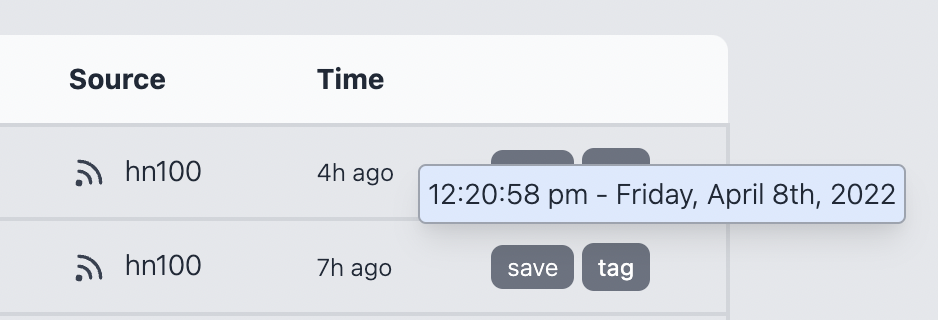 example of timestamps with hover